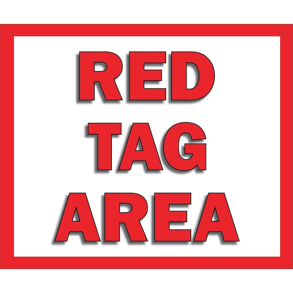 5S Supplies 5S Red Tag Area Sign Aluminum Hanging Sign V2 22in x 18in